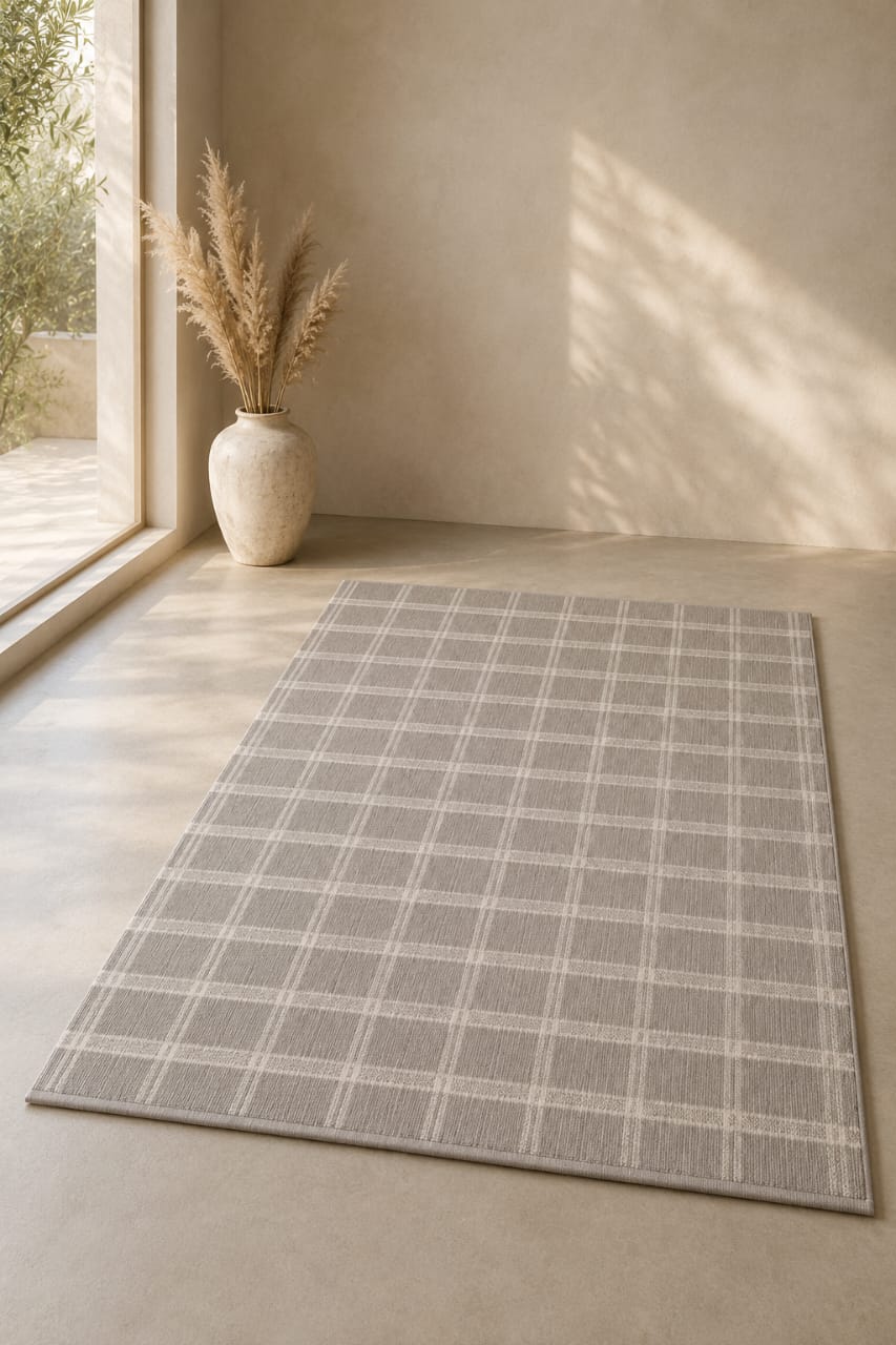 Ivory Grid Carpet - Image 2